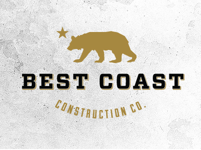 Best Coast Construction Co. bear california construction gold logo