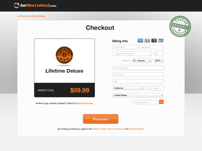 Checkout billing checkout credit card payment ui upgrade website