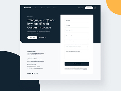 Insurance Agency / Contact Page contact form insurance ui ui design ux web design