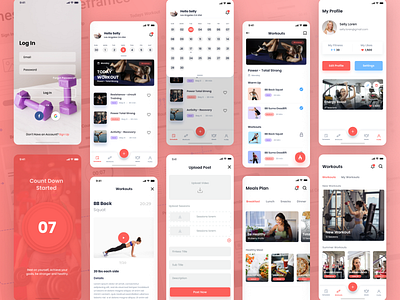 Live Fit Mobile App creative design fitness fitness app health app mobile app design mobile ui ui ui design user experience user experience design user interface design ux