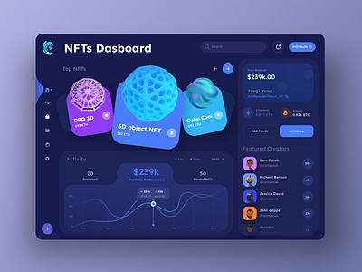 NFT Dashboard Design | NFT Designs dashboard dashboarddesigns nftdashboarddesign ui design user experience user interface design webappdashboard webappdesigns