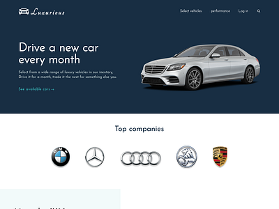 Luxurious car website ui design