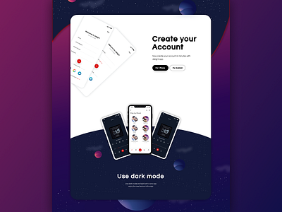 space landing page illustration landing page design mobile app design mobile ui presentation design space ui ui design user experience user interface user interface design vector