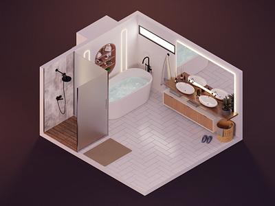 Isometric Bathroom