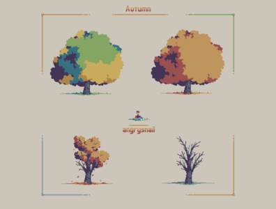Autumn 16bit 8bit autumn environment design gameart illustration nature pixel art pixelart pixels tree