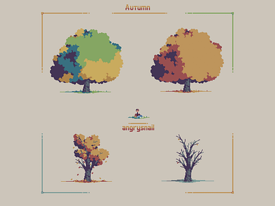 Autumn 16bit 8bit autumn environment design gameart illustration nature pixel art pixelart pixels tree