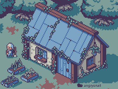 Isometric Pixelart House 16bit 8bit 8bitart architecture artwork environment design game art game design gameart illustration isometric pixel pixel art pixelart pixels retro retro art sprite