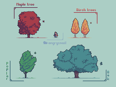 Trees 16bit 8bit 8bitart environment design gameart nature illustration pixel pixel art pixelart tree tree logo trees