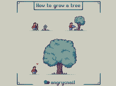 How to grow a tree 16bit 8bit 8bitart environment design game design gameart pixel art pixelart pixels teamtrees tree