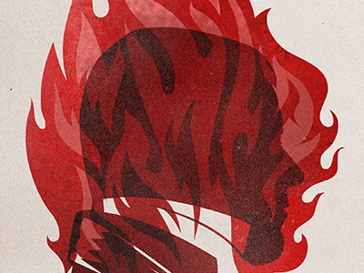 HotHead Series 2 flame head profile red silhouette vector victorian