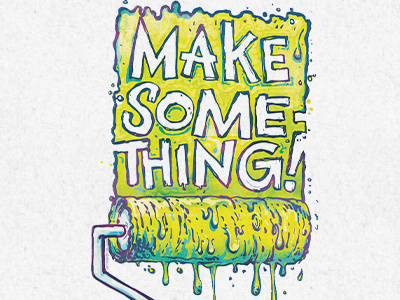 Make Something Type drip hand drawn paint roller sticker