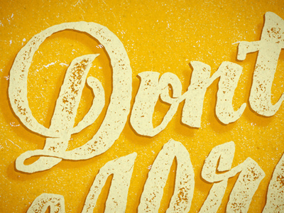 Caught Trying hand drawn lettering orange type yellow
