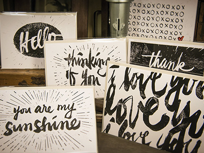 Greeting Cards brush cards drawn greetings hand ink lettering letters