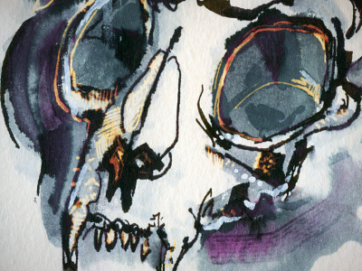 Skull art bleach blue drawing illustration ink purple reedicus sketch skull texture