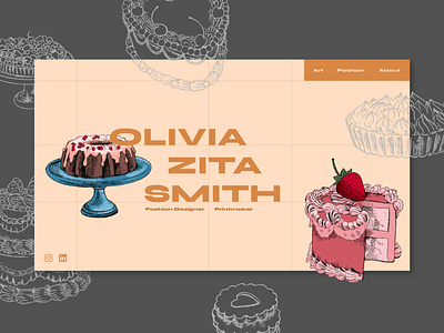 Olivia Zita Smith — Artist Landing Page branding dailyui design illustration ui uidesign ux vector zachary mactavish zack mactavish