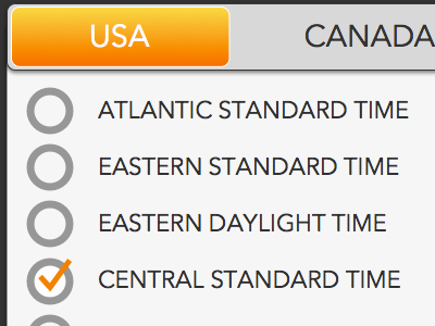 Time Zone Selector sketch time zone ui