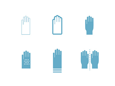 icons for household gloves NeoMax branding design flat icon identity illustration minimal simple vector