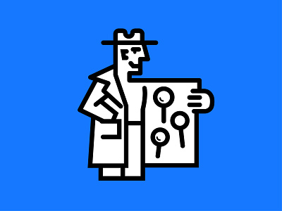 Mr. Detective design icon illustration minimal simple vector web