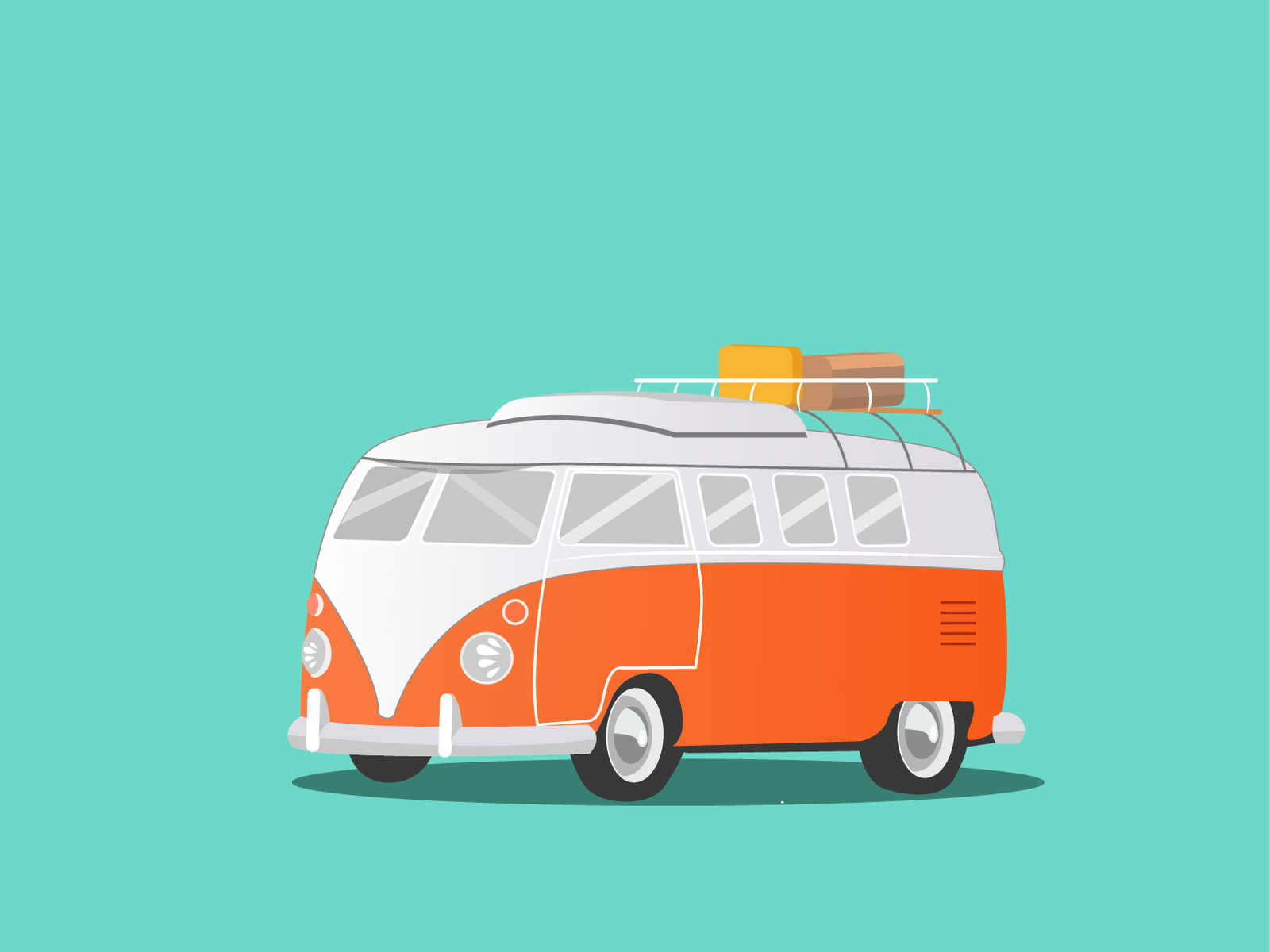 Volkswagen Vintage Camper Van by AKSHAY DINESH on Dribbble