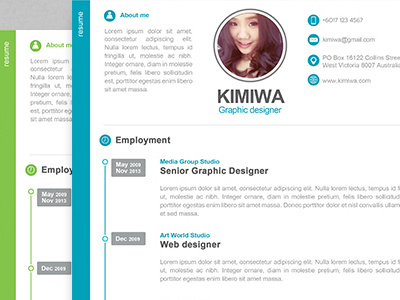 Clean Resume CV clean colors elegant portfolio presentable professional resume showcase simple timeline