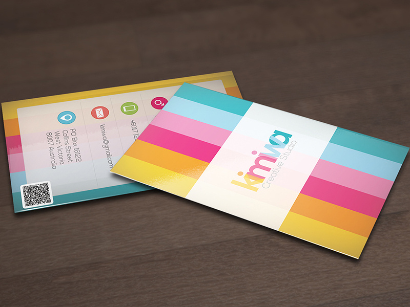 Colorful business card business card color colorful colors icon print print template rainbow stripe stripes sweet pink
