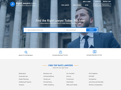 Website Designing - UX/UI For Lawyer Directory