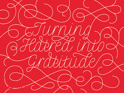 Turning Hatred into Gratitude | LINOxchnge flourishes linoxchnge new years resolution postcard script swirls type