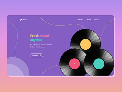 Music Homepage fresh fun homepagedesign music music player uidesign uxdesign vinyl web design