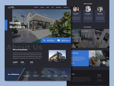 Home Builders - Landing Page home homepage design landing page design ui design ui ux ux design web design