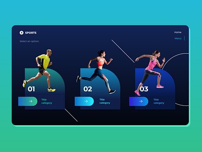 Menu - Sports colorful fitness layout menu design sports ui design ux design web design