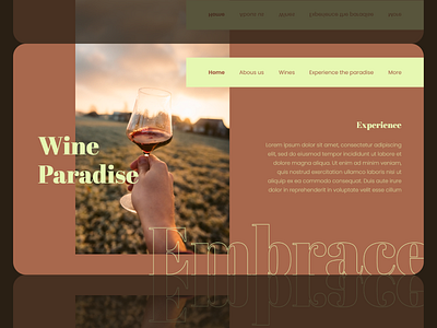 Wine - Home page home homepage design landing page design page design page layout ui design ux design web design wine