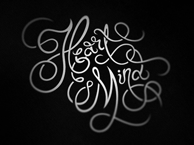 Heart & Mind cursive custom handwriting heart joseph le lettering mind script type typography