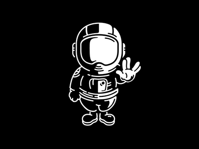 Space Boy - Billionaire Boys Club Design Contest Entry #1 astronaut bbc black boy character illustration simple space white