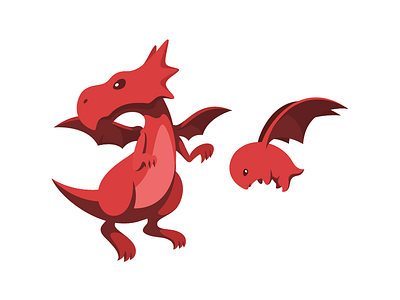 Khan Academy Avatar - Red academy animal avatar character design creature cute dragon illustration khan monster red