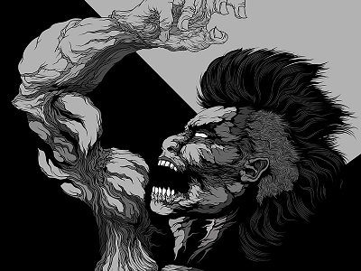 progress dark detail face figure illustration lines muscle vector