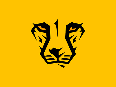 Cheetah logo animal black cheetah lines logo orange vector wild yellow zoo