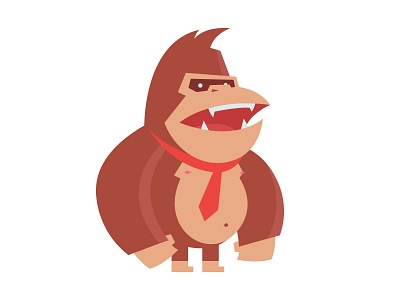 Donkey Kong animal ape brown character donkey kong gorilla illustration monkey nintendo vector
