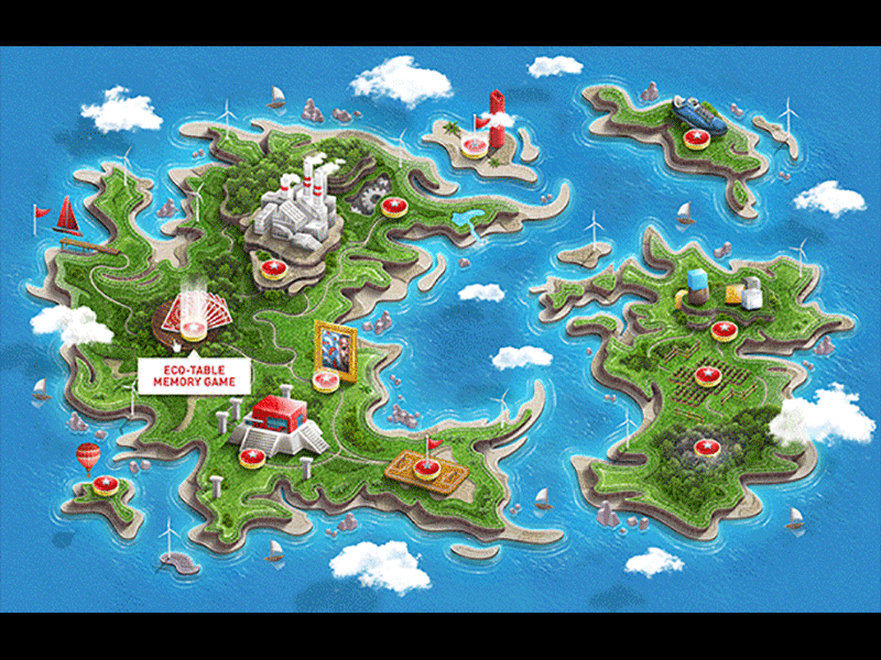 World Map 3d clever clouds digital earth game illustration map mario ocean painting world