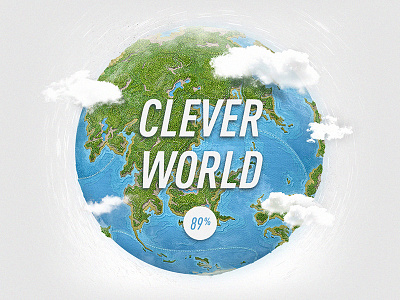 Clever World clever clouds digital painting earth environment grass ocean water world