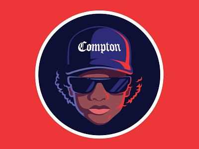 StickerMule - Rapper compton eazye illustration minimal minimalism rapper red stickermule vector