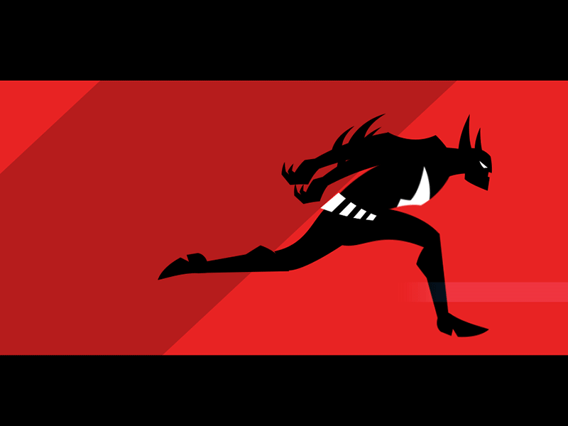 Batman Beyond, Ninja Run Cycle - 1 animation batman beyond black cycle design joseph le minimalism red run running walk