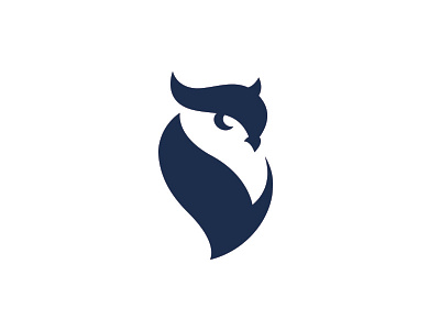 Sophisticated Owl animal apple bird blue flat logo minimalism owl simplicity white