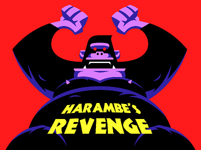 Harambe's Revenge ape cartoon character design gorilla harambe illustration joseph le minimalism monkey red revenge starboy