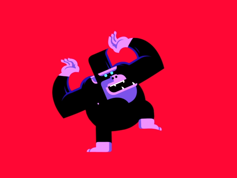 Harambe Dance animation ape character dance design gif gorilla harambe illustration monkey purple red