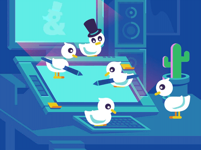 aint nothin like a duckhouse paaarty animation character duck ducks illustration motion graphics vector