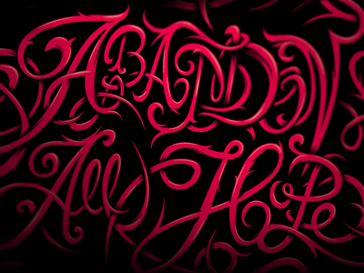 Abandon All Hope abandon all black dante divine comedy hope illustration pink quote red type vector