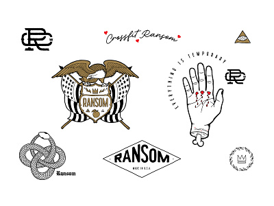 Ransom Graphics Package Cutup branding crossfit design graphic design graphicspackage illustration letter mark monogram monogram typography vector