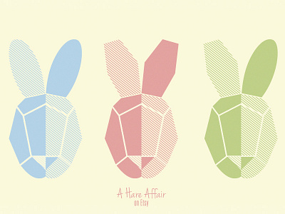 A Hare Affair bunnies geometric rabbits