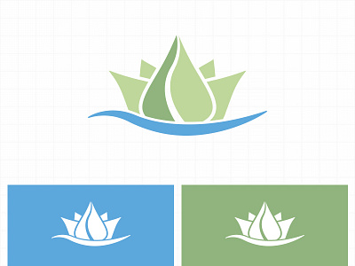 Wellness Brand Logo Mark blue brand calm clean flower green logo lotus mark minimal wellness