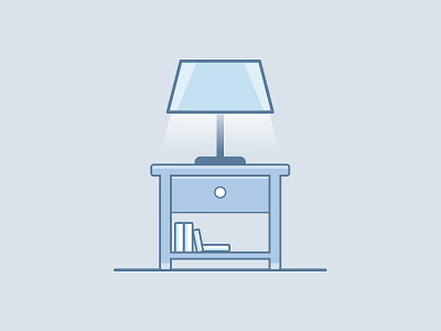 Lamp & End Table blue books furniture lamp light reading table vector